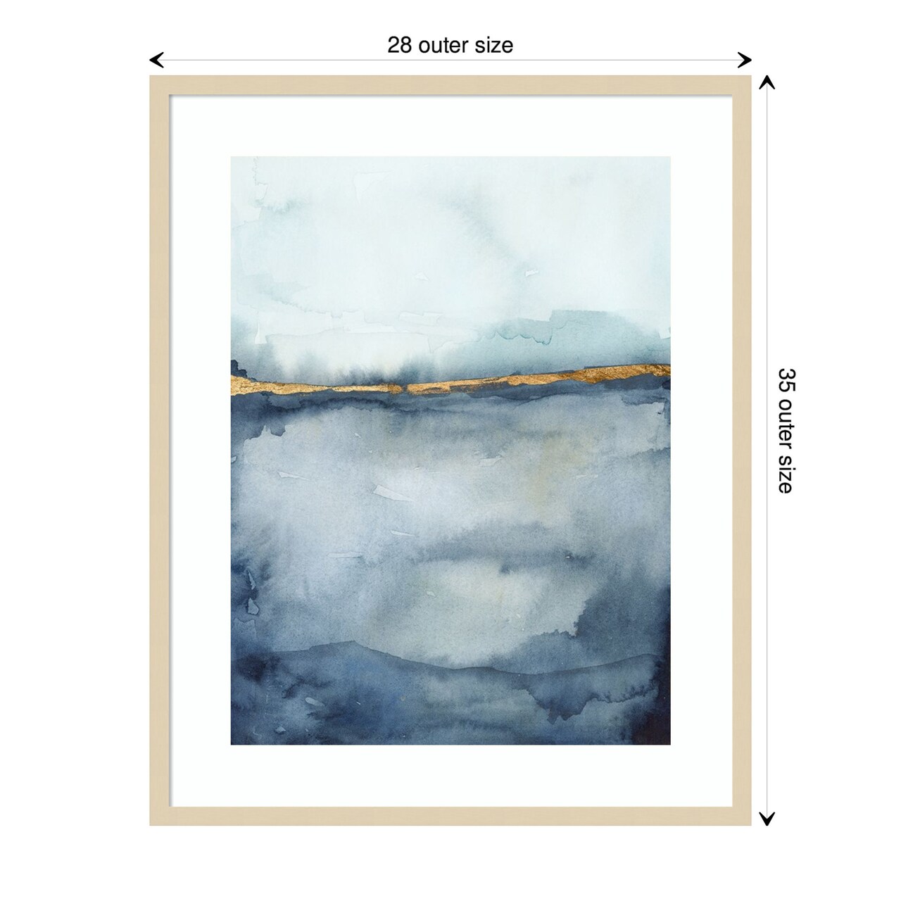 Coastal Horizon II by Victoria Borges Wood Framed Wall Art Print
